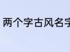 两个字古风名字 高冷好听的二字名字