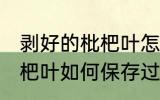 剥好的枇杷叶怎么保存过夜 剥好的枇杷叶如何保存过夜